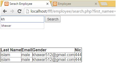 first name of employee